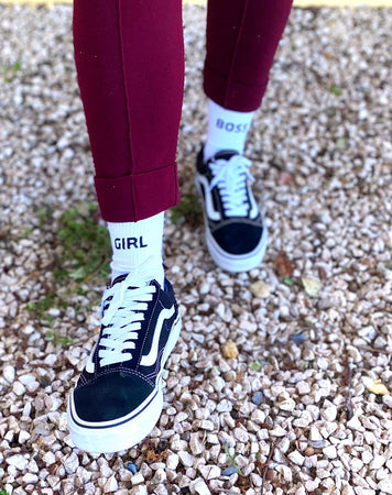 Chaussettes blanches Girl Boss