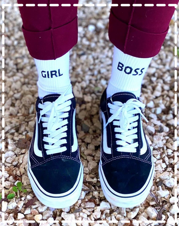 Chaussettes blanches Girl Boss